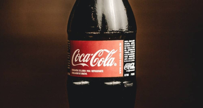 Closeup of Coca-Cola bottle
