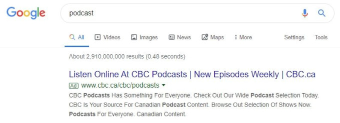 Google ads for podcasts
