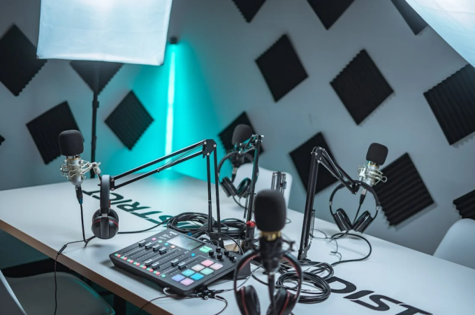 example of acoustic panels for recording podcasts