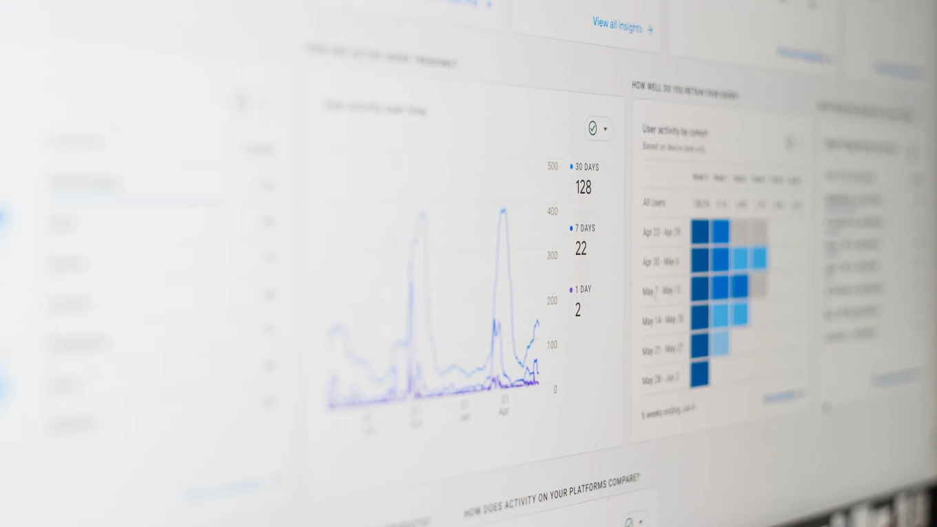 analytics dashboard showing SEO performance metrics and ranking