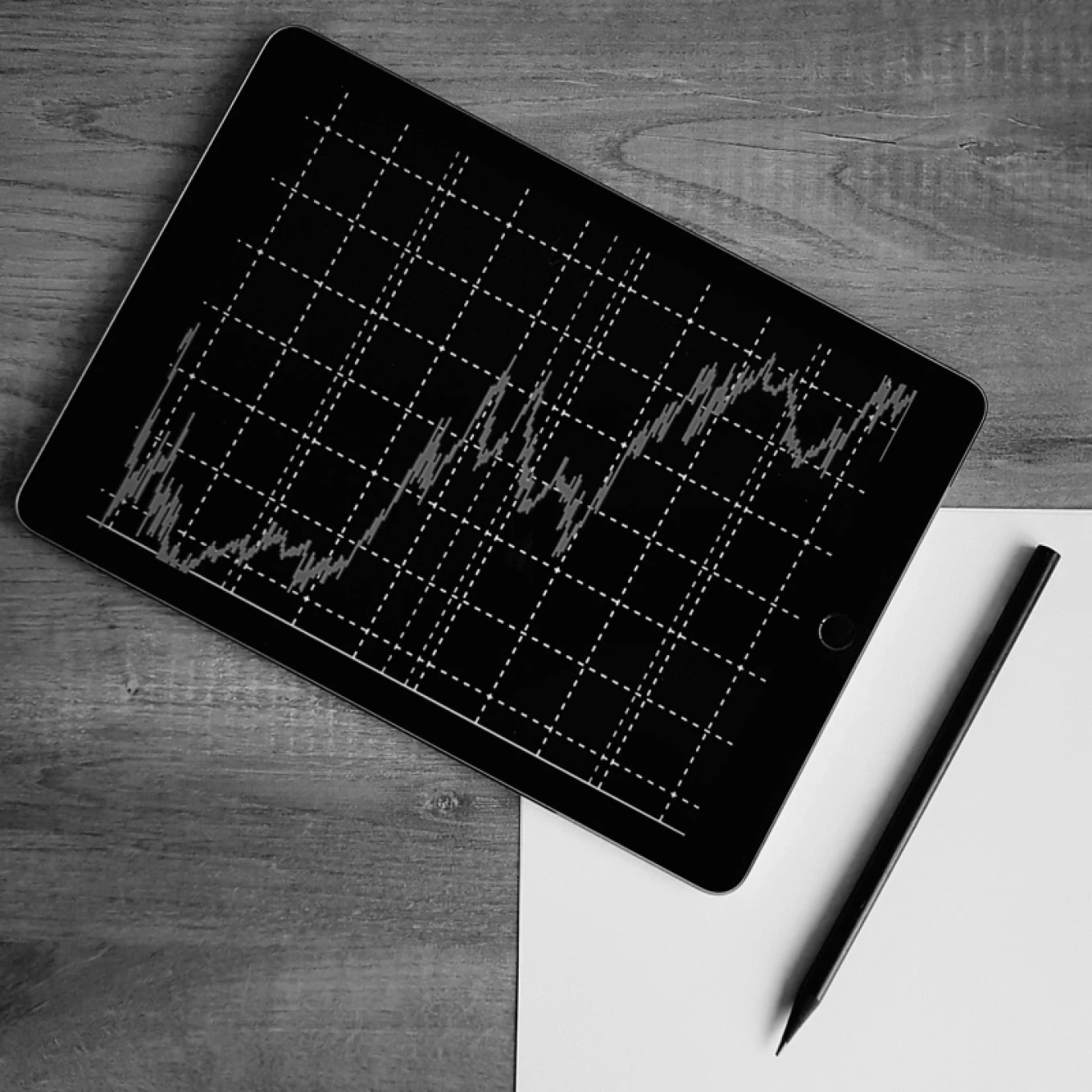 ipad showing statistics graph