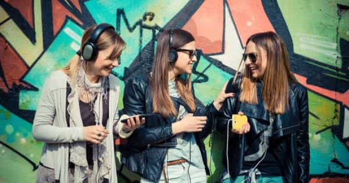 employees listening to a podcast