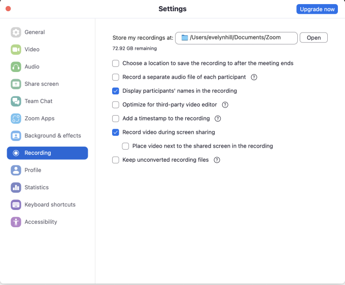 zoom workplace recordings